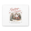 Greetings of the Season Matte Canvas, Vintage Christmas Postcard | Retro Holiday Wall Art