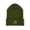 Embroidered Mountain Logo Cuffed Beanie — Yellow Knit Hat