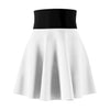 White High-Waist Skater Skirt — Flared A-Line Casual Essential