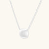Brushed Silver Disc Necklace