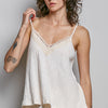 POL Lace Detail V-Neck Textured Knit Cami